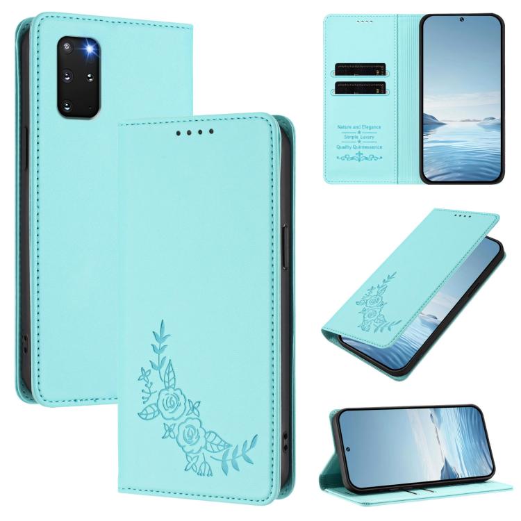 Custodia magnetica RFID in ecopelle con motivo peonia per Galaxy S20 Ultra e
