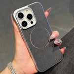 Custodia tessuto lino con chiusura magnetica per iPhone 16 Pro