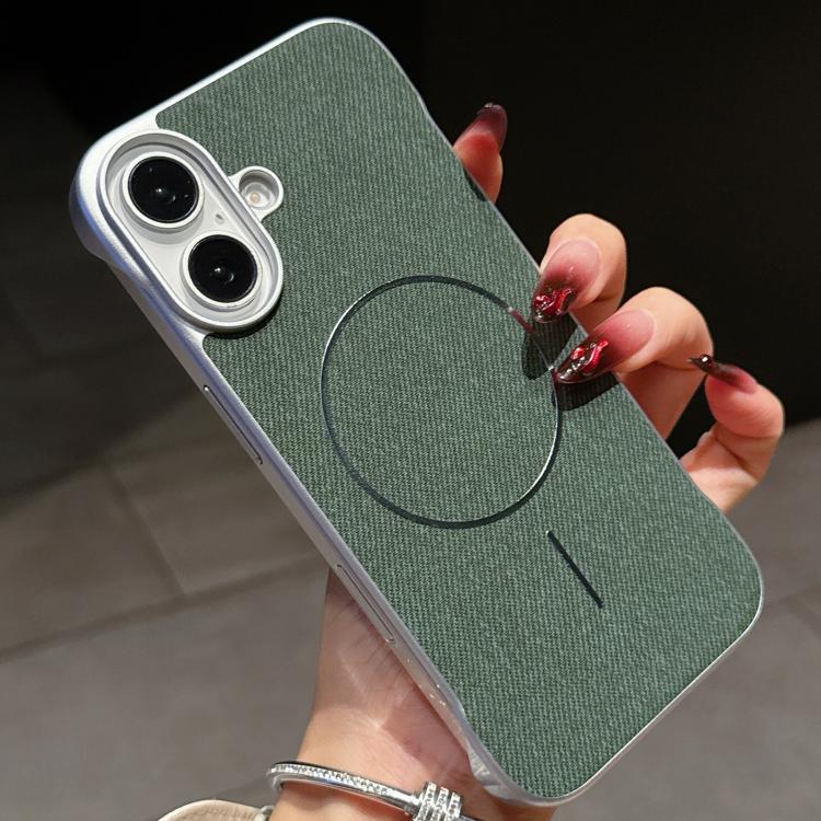 Custodia tessuto lino con chiusura magnetica per iPhone 16 Pro