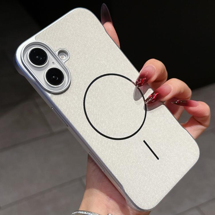 Custodia tessuto lino con chiusura magnetica per iPhone 16 Pro