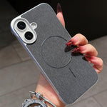 Custodia tessuto lino con chiusura magnetica per iPhone 16 Pro