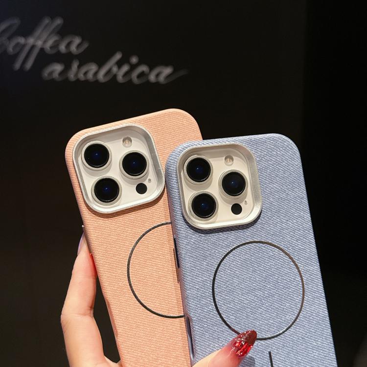 Custodia tessuto lino con chiusura magnetica per iPhone 16 Pro