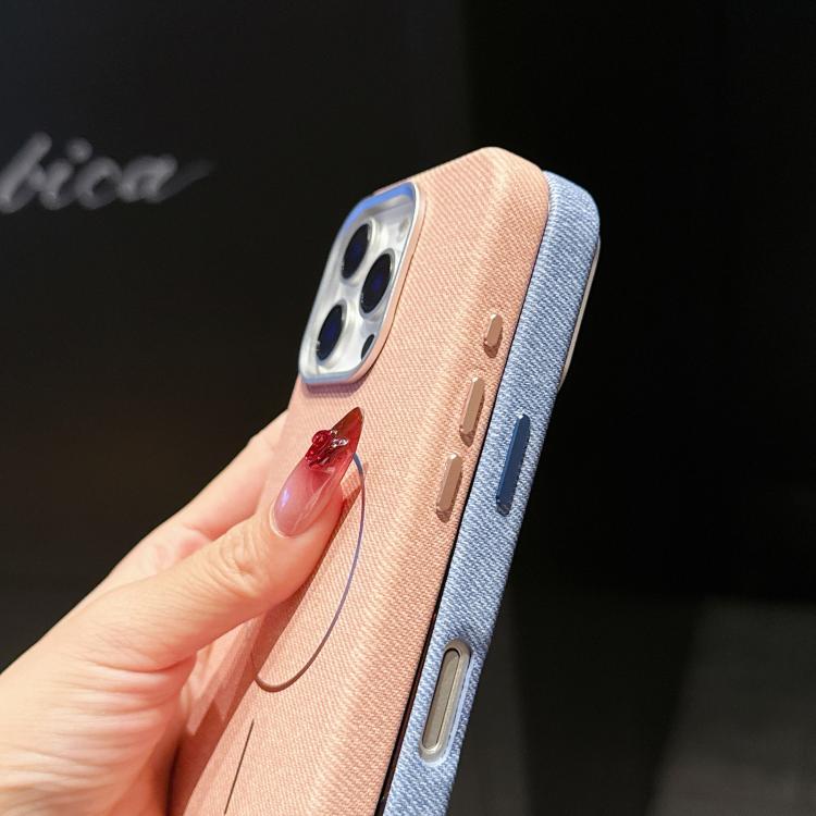 Custodia tessuto lino con chiusura magnetica per iPhone 16 Pro