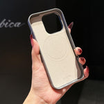 Custodia tessuto lino con chiusura magnetica per iPhone 16 Pro