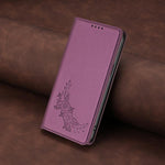 Custodia magnetica RFID in ecopelle con motivo peonia per Samsung Galaxy M15 5G