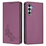 Custodia magnetica RFID in ecopelle con motivo peonia per Galaxy A35 5G e A25 5G