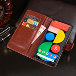Custodia in pelle a vibrazione orizzontale Crazy Horse con supporto per Google
