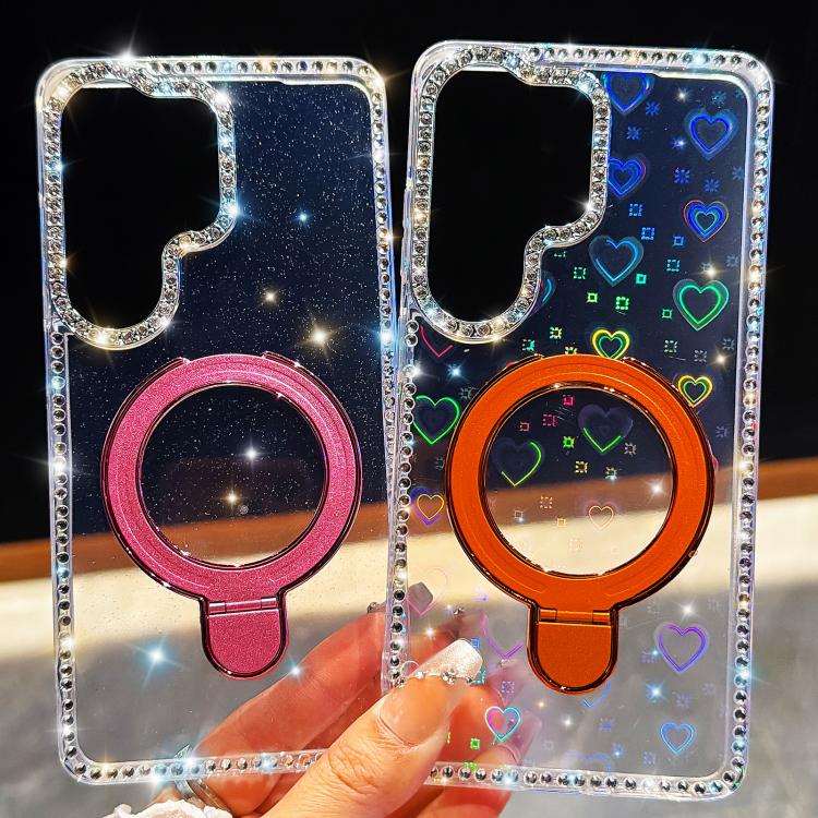 Custodia per telefono antiurto con bracciale e supporto magnetico IMD a doppia faccia con strass, antiurto., For Samsung Galaxy A17 5G, For Samsung Galaxy A56 5G