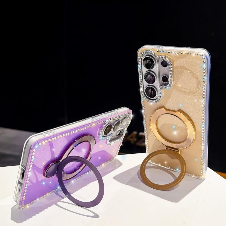 Custodia per telefono antiurto con bracciale e supporto magnetico IMD a doppia faccia con strass, antiurto., For Samsung Galaxy A17 5G, For Samsung Galaxy A56 5G