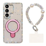 Custodia antiurto con bracciale e supporto magnetico per Samsung Galaxy S24 e
