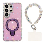Custodia antiurto con bracciale e supporto magnetico per Samsung Galaxy S24 e
