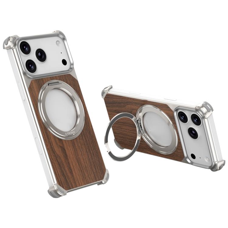 Custodia magnetica legno di noce per iPhone 17 Pro Max