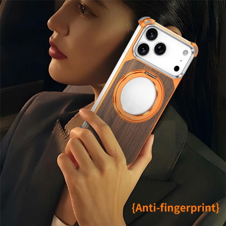 Custodia magnetica legno di noce per iPhone 17 Pro Max