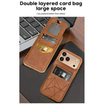 Custodia portafoglio verticale in ecopelle per iPhone 16