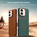 Custodia in pelle con chiusura magnetica per iPhone 16