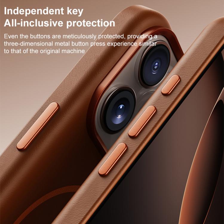 Custodia in pelle con chiusura magnetica per iPhone 16