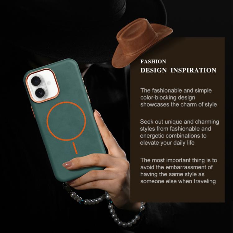 Custodia in pelle con chiusura magnetica per iPhone 16