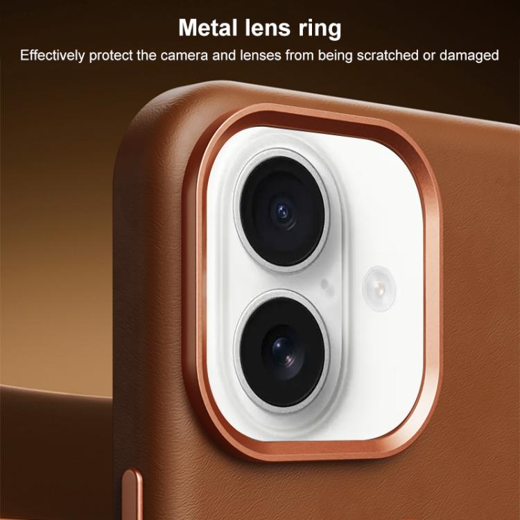Custodia in pelle con chiusura magnetica per iPhone 16