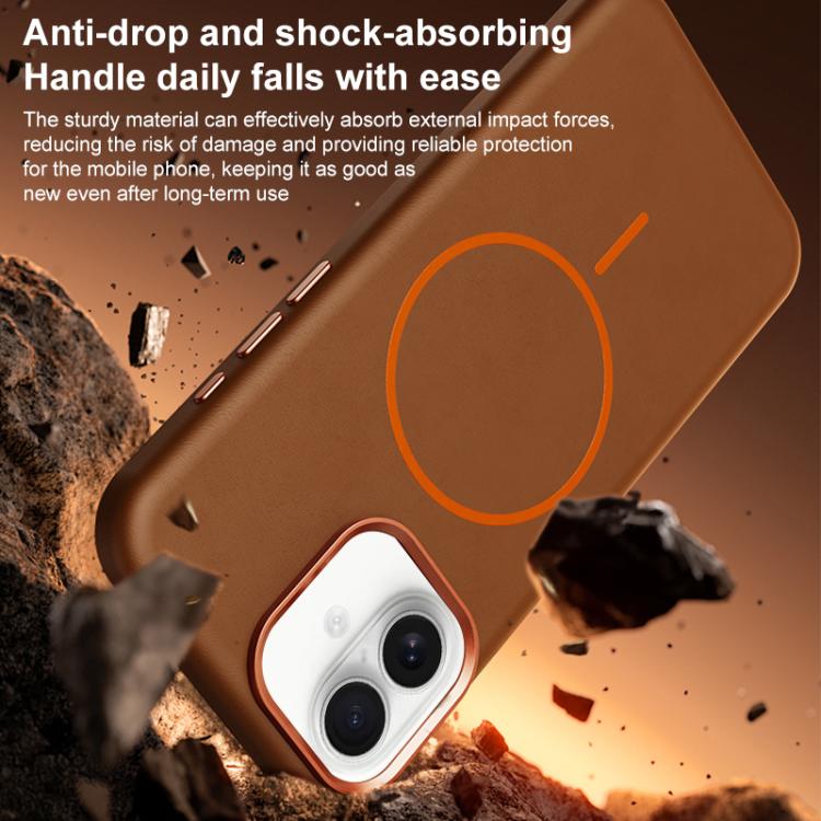 Custodia in pelle con chiusura magnetica per iPhone 16