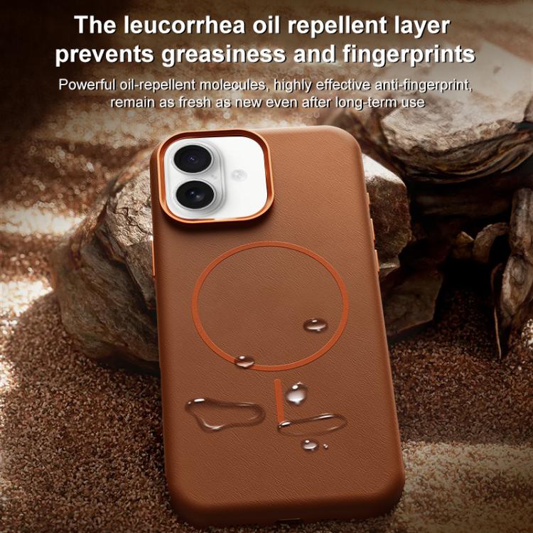 Custodia in pelle con chiusura magnetica per iPhone 16