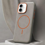Custodia in pelle con chiusura magnetica per iPhone 16