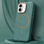 Custodia in pelle con chiusura magnetica per iPhone 16