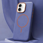 Custodia in pelle con chiusura magnetica per iPhone 16