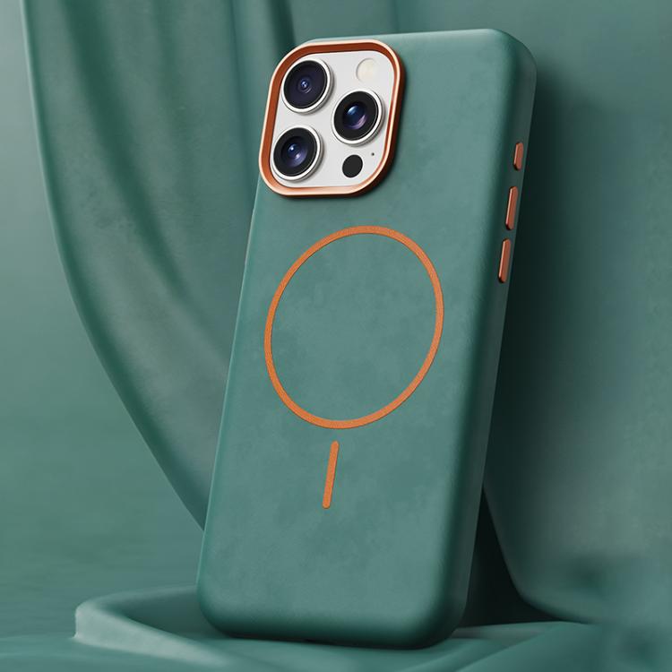 Custodia in pelle con chiusura magnetica per iPhone 16