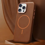 Custodia in pelle con chiusura magnetica per iPhone 16