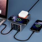 Stazione di ricarica multiporta 220W con ricarica wireless