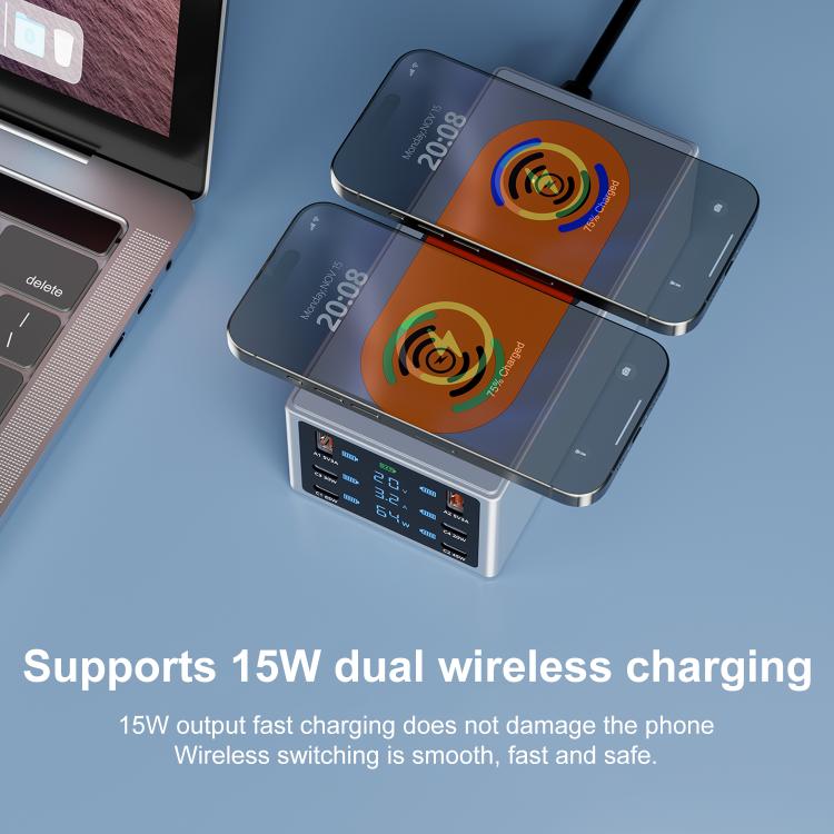 Stazione di ricarica multiporta 220W con ricarica wireless