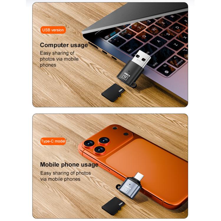 Adattatore USB Type-C a scheda TF mini