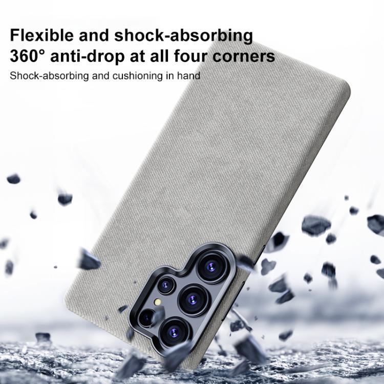 Custodia magnetica a copertura totale con texture in flanella per Samsung Galaxy