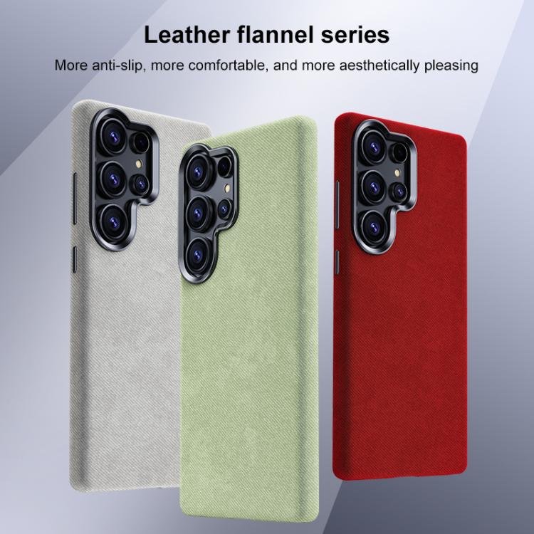 Custodia magnetica a copertura totale con texture in flanella per Samsung Galaxy