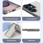 Custodia magnetica a copertura totale con texture in flanella per Samsung Galaxy
