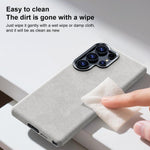 Custodia magnetica a copertura totale con texture in flanella per Samsung Galaxy