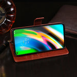 Custodia in pelle a vibrazione orizzontale Crazy Horse con supporto per Motorola