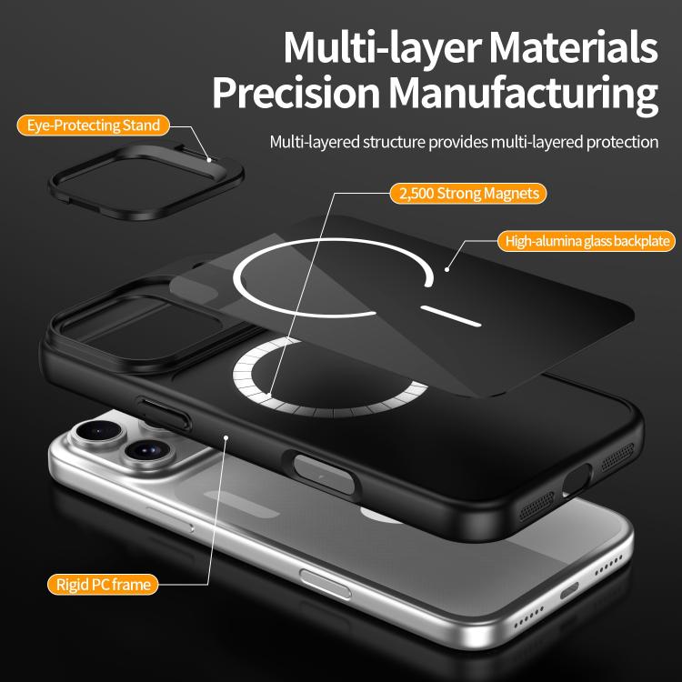 Custodia con vetro e supporto magnetico per iPhone 13