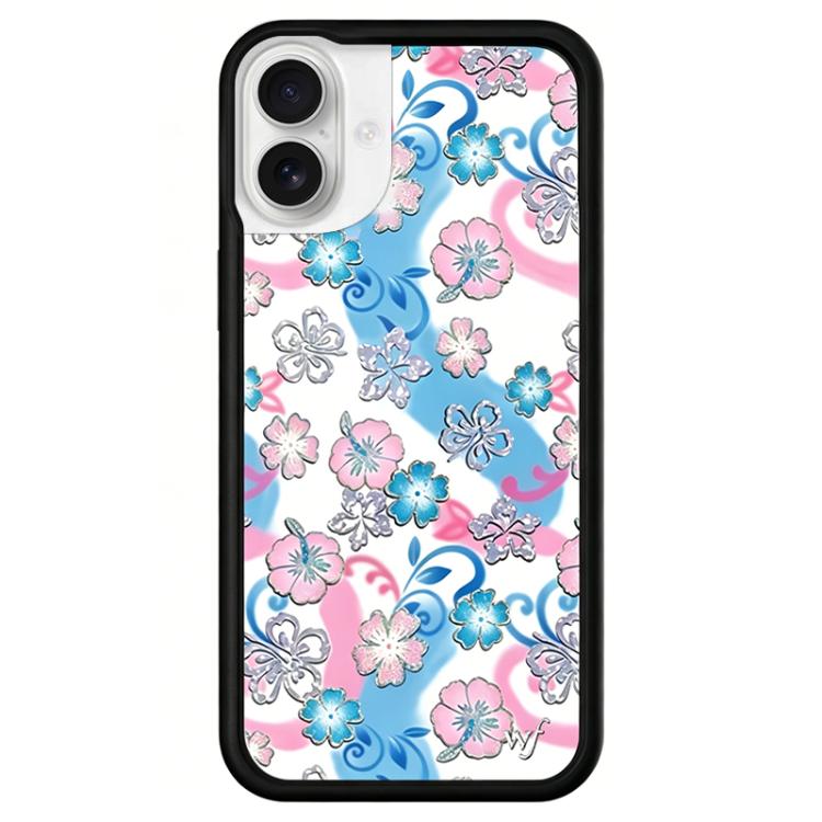 Custodia TPU con motivo floreale per iPhone 16