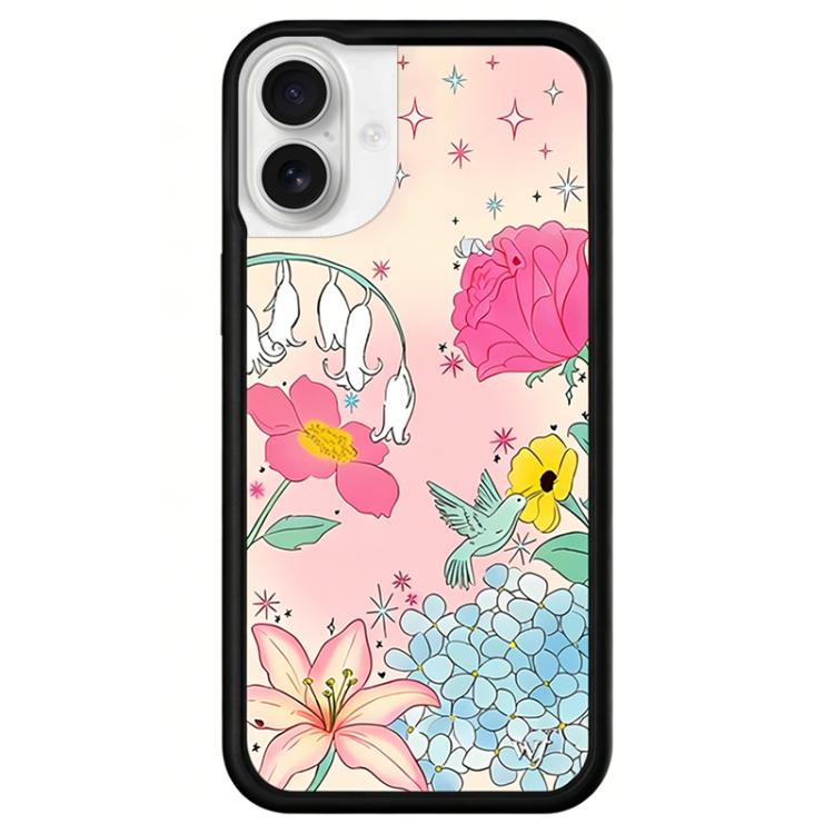 Custodia TPU con motivo floreale per iPhone 16