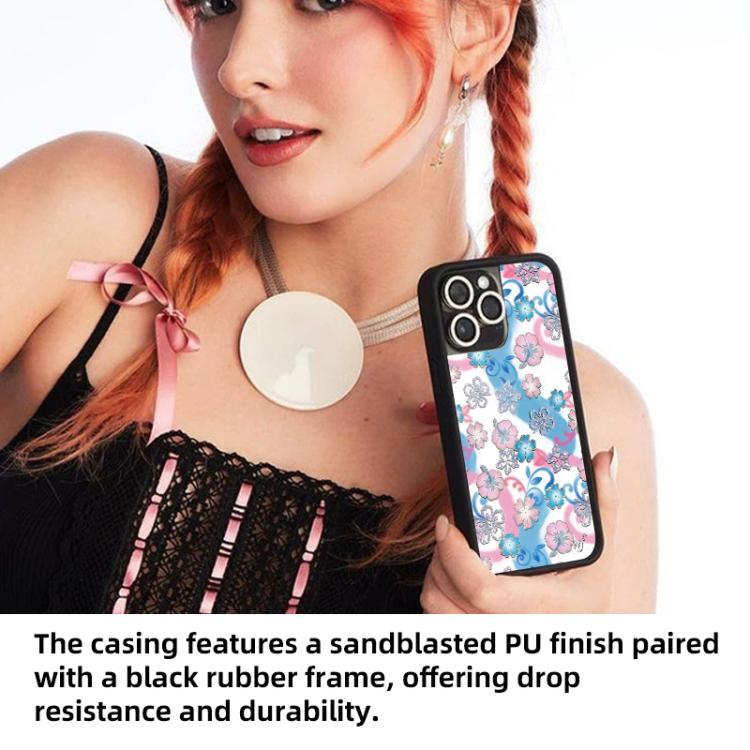 Custodia TPU con motivo floreale per iPhone 16