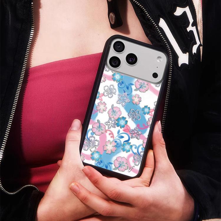 Custodia TPU con motivo floreale per iPhone 16