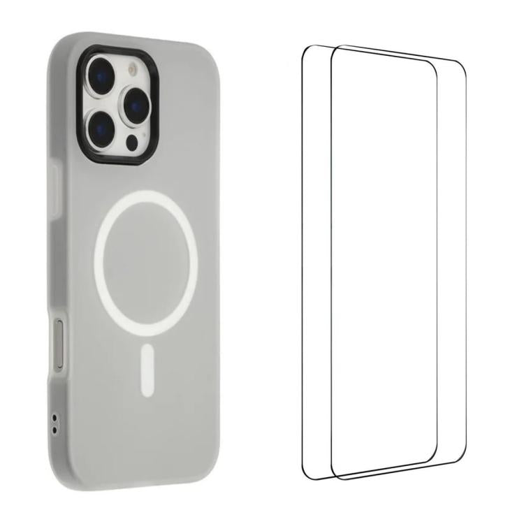 Custodia magnetica opaca Macarons per iPhone 16 Pro Max