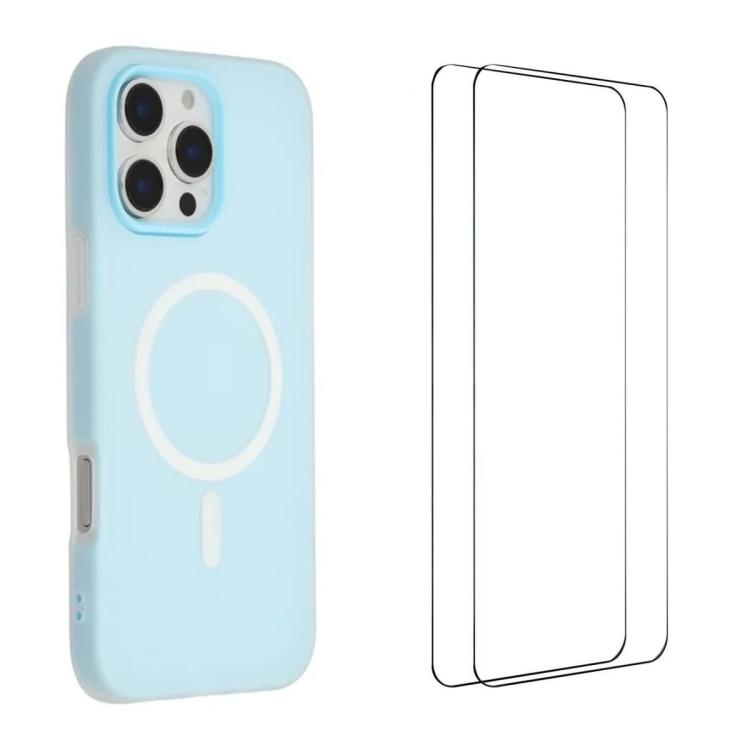 Custodia magnetica opaca Macarons per iPhone 16 Pro Max