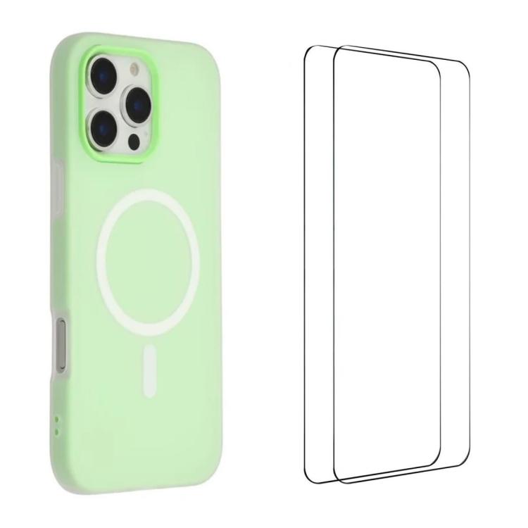 Custodia magnetica opaca Macarons per iPhone 16 Pro Max