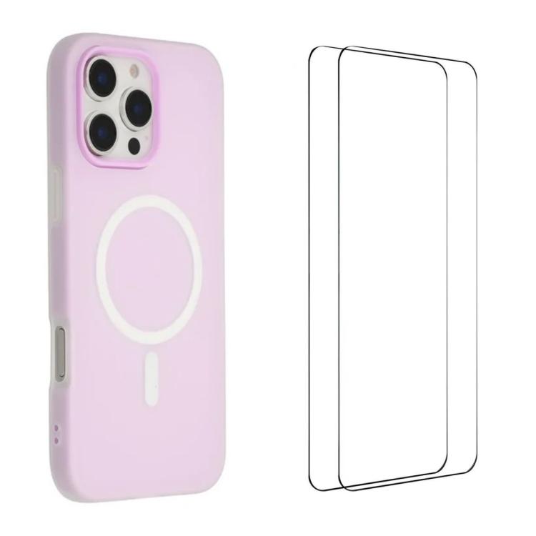 Custodia magnetica opaca Macarons per iPhone 16 Pro Max