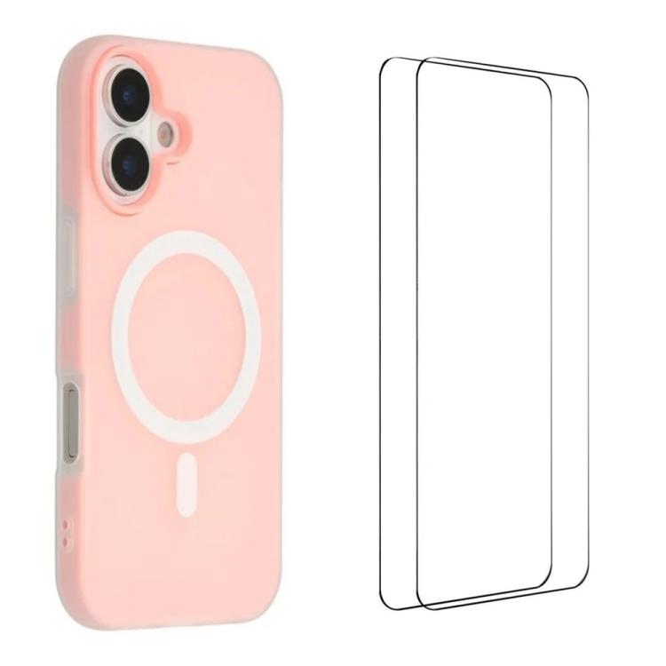 Custodia magnetica opaca Macarons per iPhone 16 Pro Max