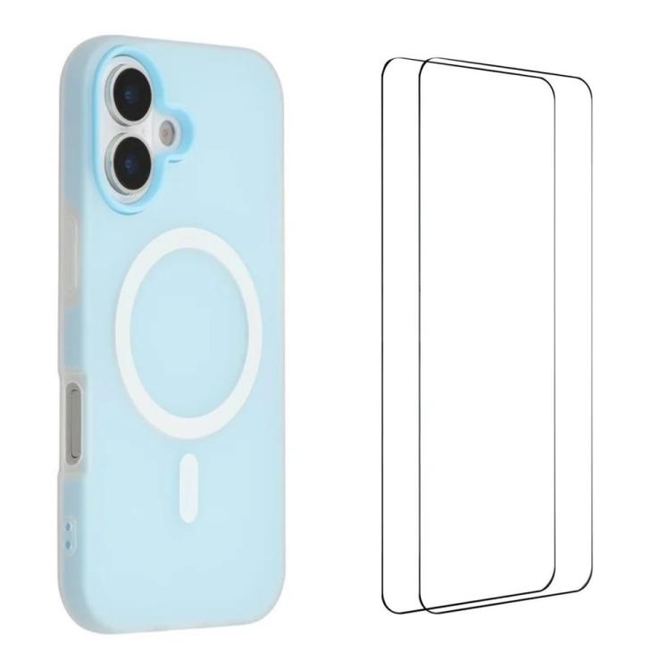 Custodia magnetica opaca Macarons per iPhone 16 Pro Max