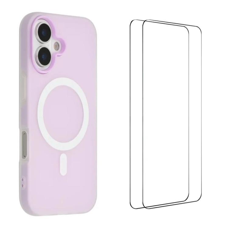 Custodia magnetica opaca Macarons per iPhone 16 Pro Max