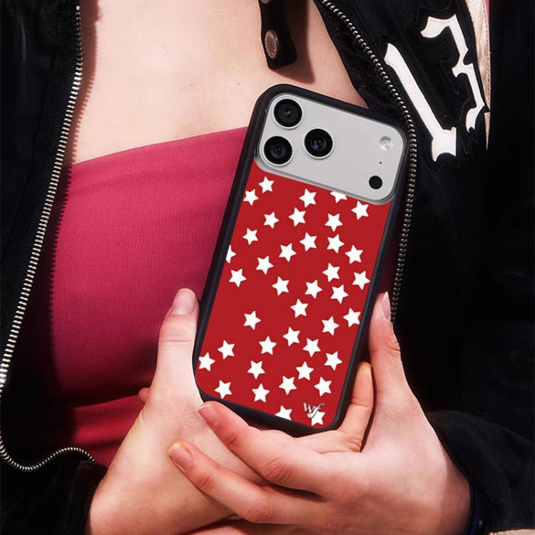 Custodia TPU WildFlow Red Star per iPhone 16 Pro Max